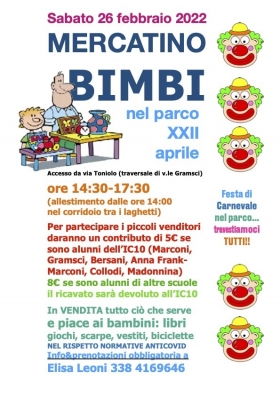 a Modena sabato 26 febbraio MERCATINOBIMBI ore 14:30-17:30 - ZERO in condotta